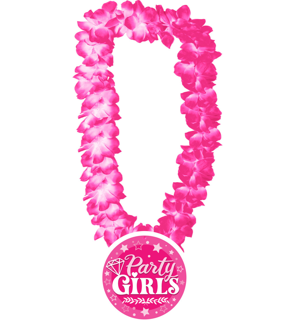 Havajský věnec - růžový "Party girls"