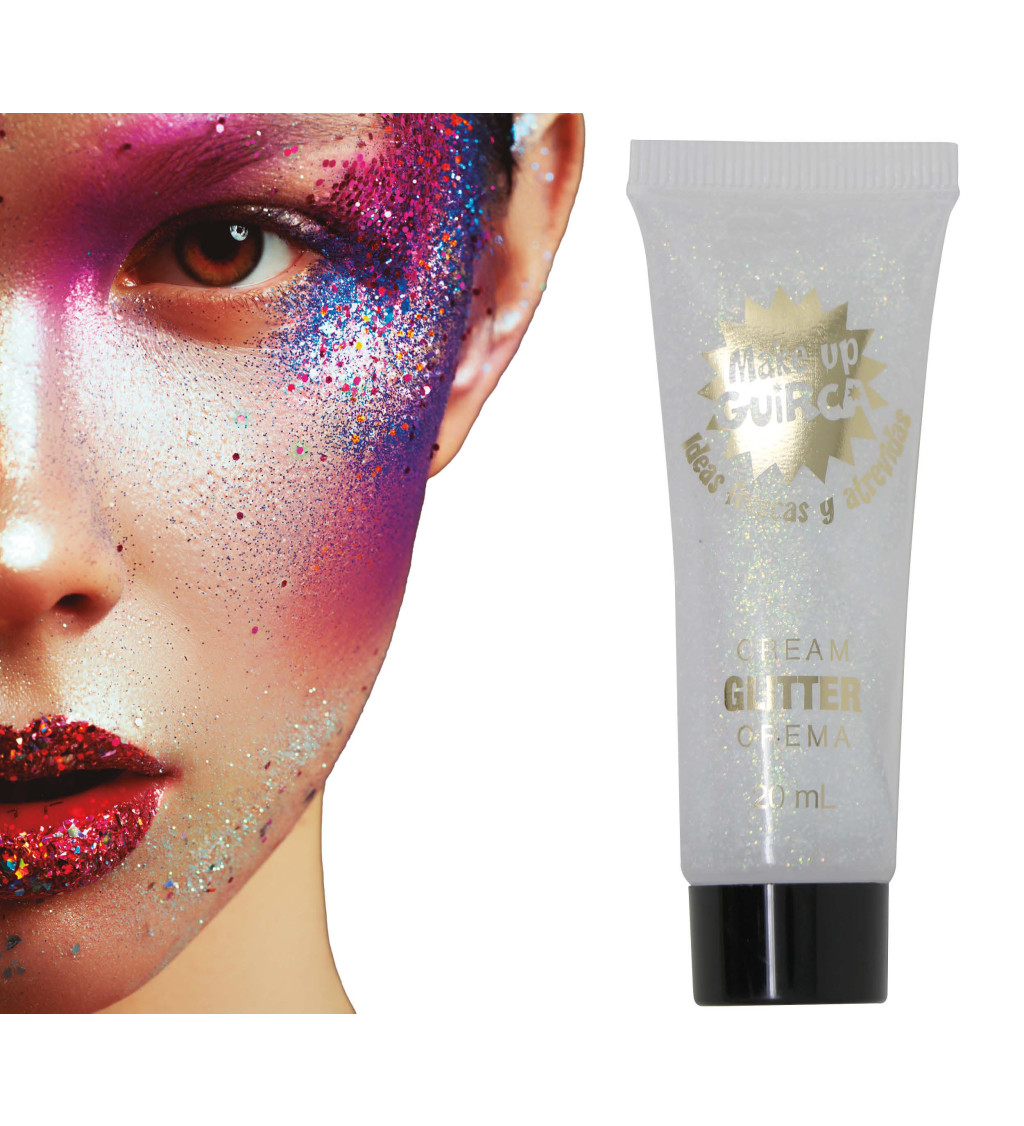 Třpytivý gelový make-up - bílý třpyt