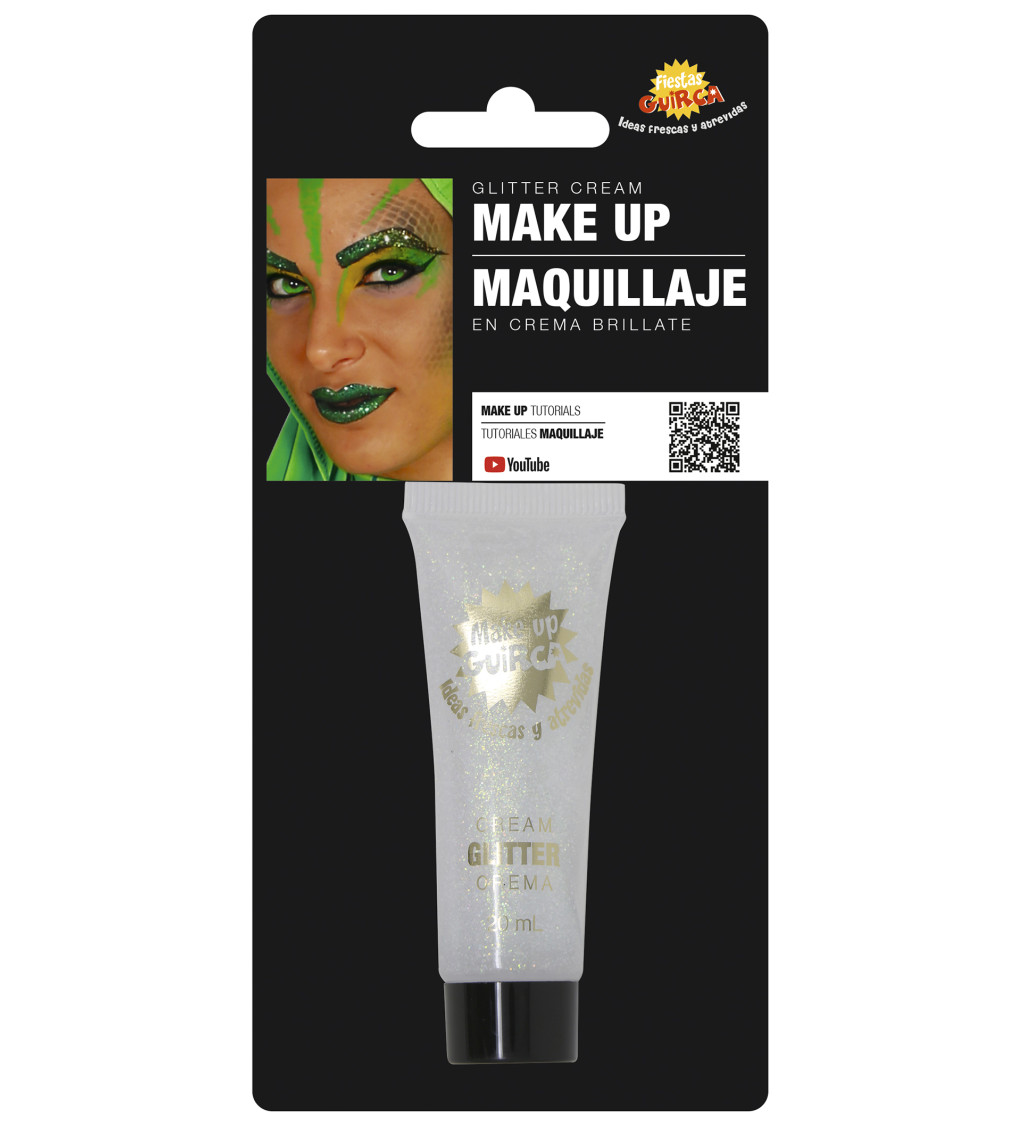 Třpytivý gelový make-up - bílý třpyt