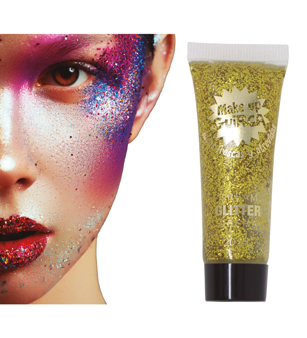 Třpytivý gelovýý make-up - zlatý