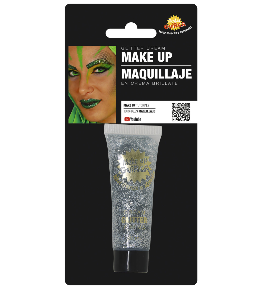 Třpytivý gelový make-up - stříbrný