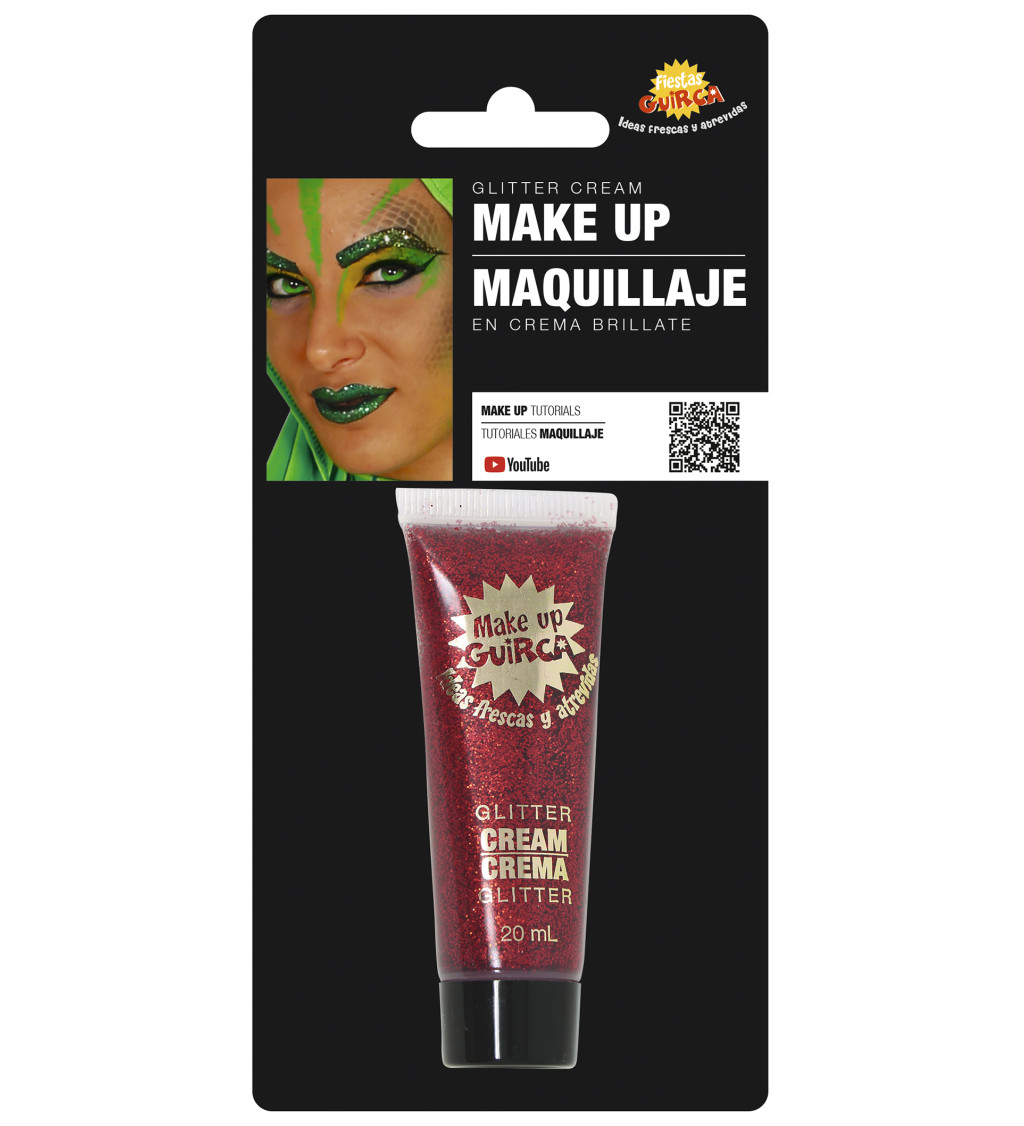 Třpytivý gelový make-up - červený