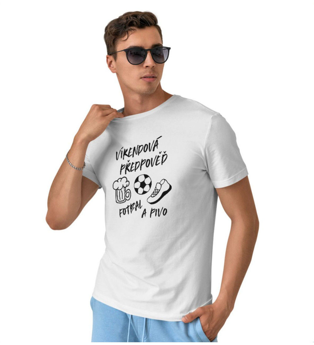Pánské triko bílé - Víkendová předpověď