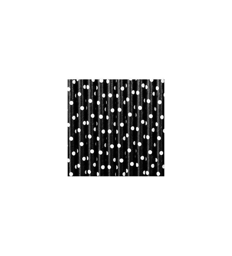 Černá brčka - bílé puntíky