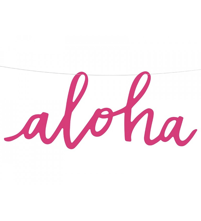 Dekorační nápis Aloha - růžový