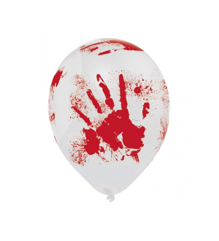 Bílé balónky - krvavá ruka