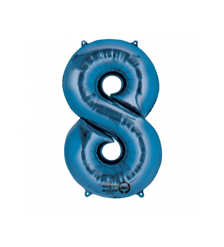 Modrý balónek 8 - fóliové číslo