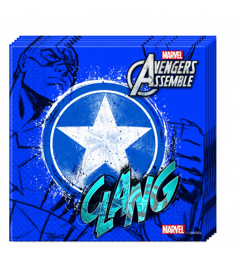 Modré papírové ubrousky - Avengers