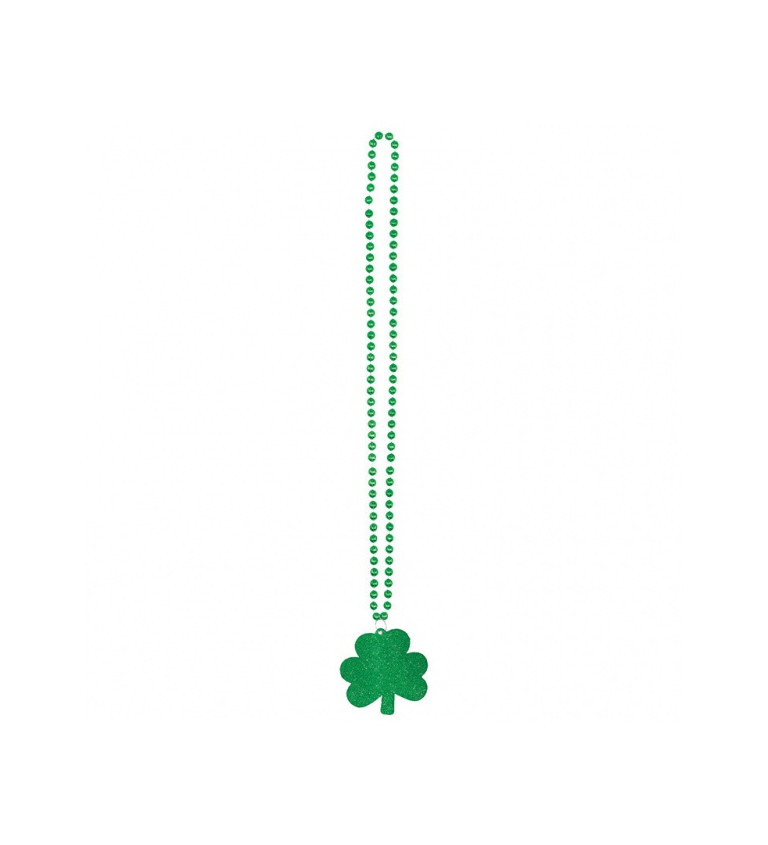 Zelený náhrdelník s trojlístkem