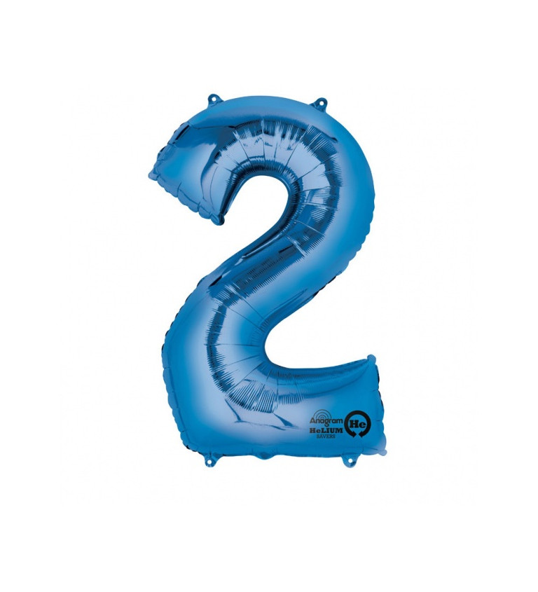Modrý balónek 2 - fóliové číslo
