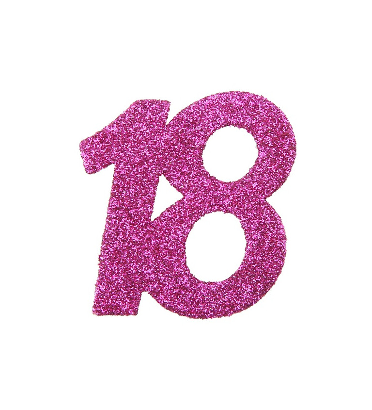 Růžové číslo 18 - konfety