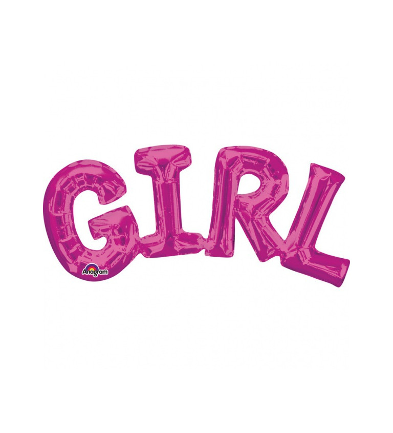 Balónky Girl - růžový nápis