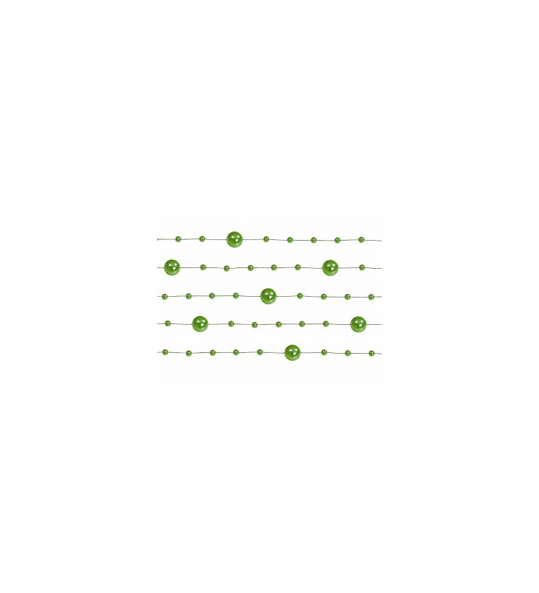 Dekorace - zelený perličkový řetěz