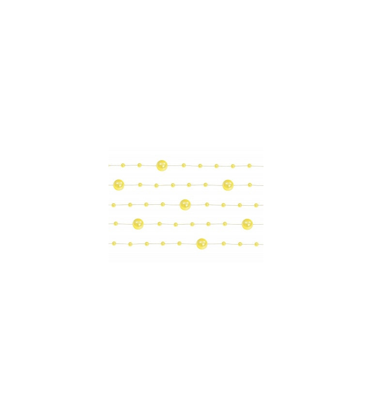 Dekorace - žlutý perličkový řetěz