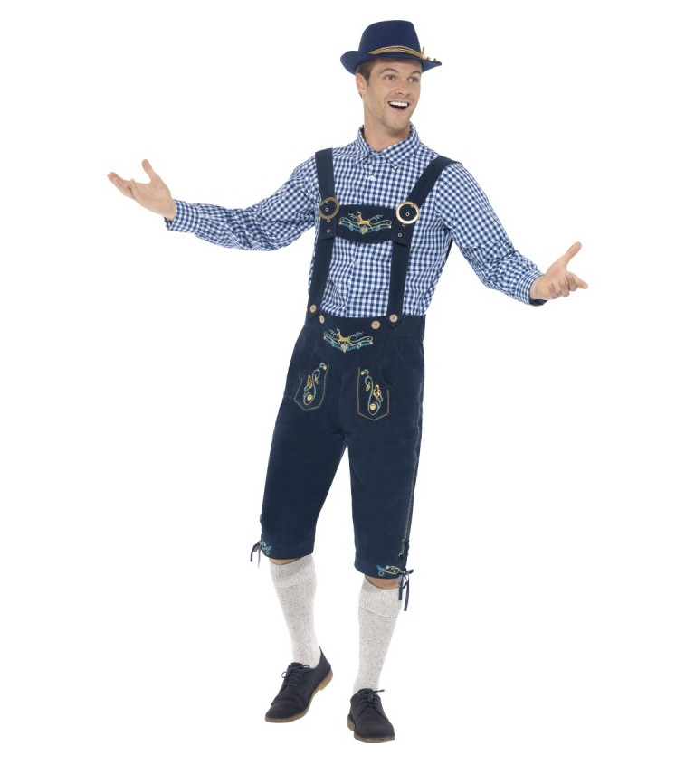 Pánský kostým v bavorském stylu - modrý II