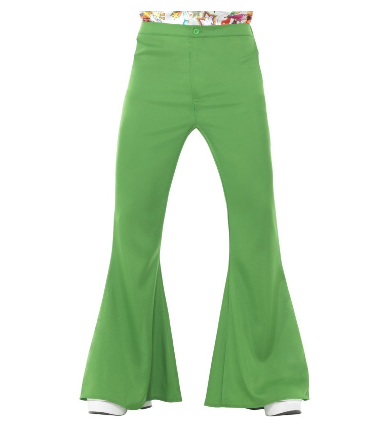Pánské retro kalhoty do zvonu - zelené