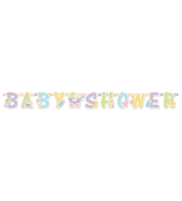 Barevná girlanda na Baby Shower