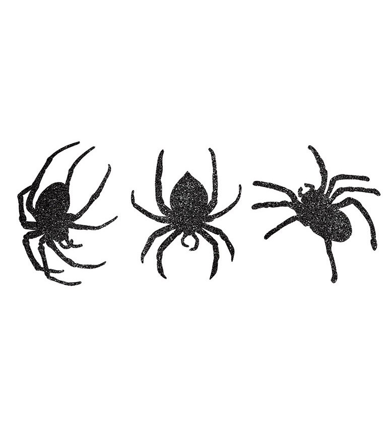 Dekorační pavouci - třpytivě černí