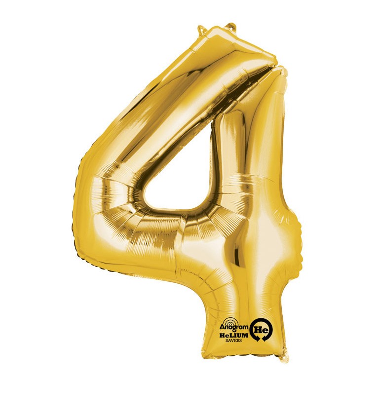 Zlatý balónek 4 - fóliové číslo
