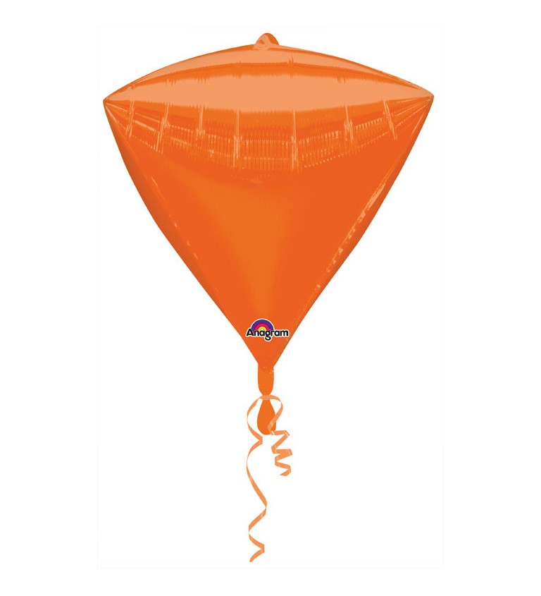 Oranžový balónek - fóliový diamant