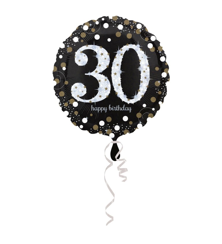 Narozeninový balónek - bílé číslo 30