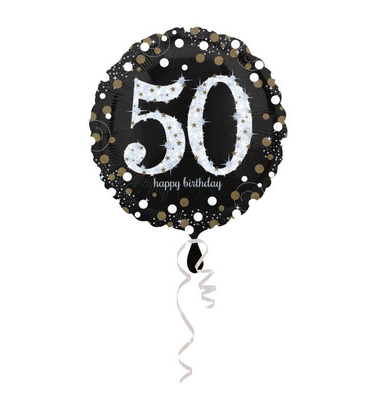narozeninový balónek - bílé číslo 50