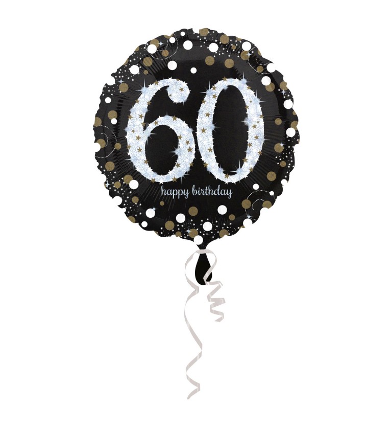 Narozeninový balónek - bílé číslo 60