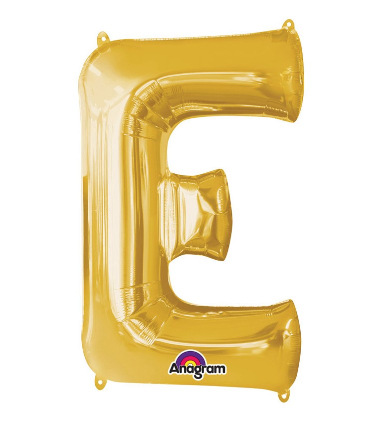 Zlaté nafukovací písmeno E - balónek