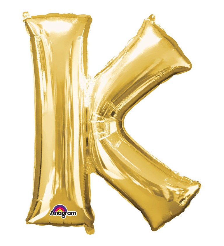 Zlaté nafukovací písmeno K - balónek