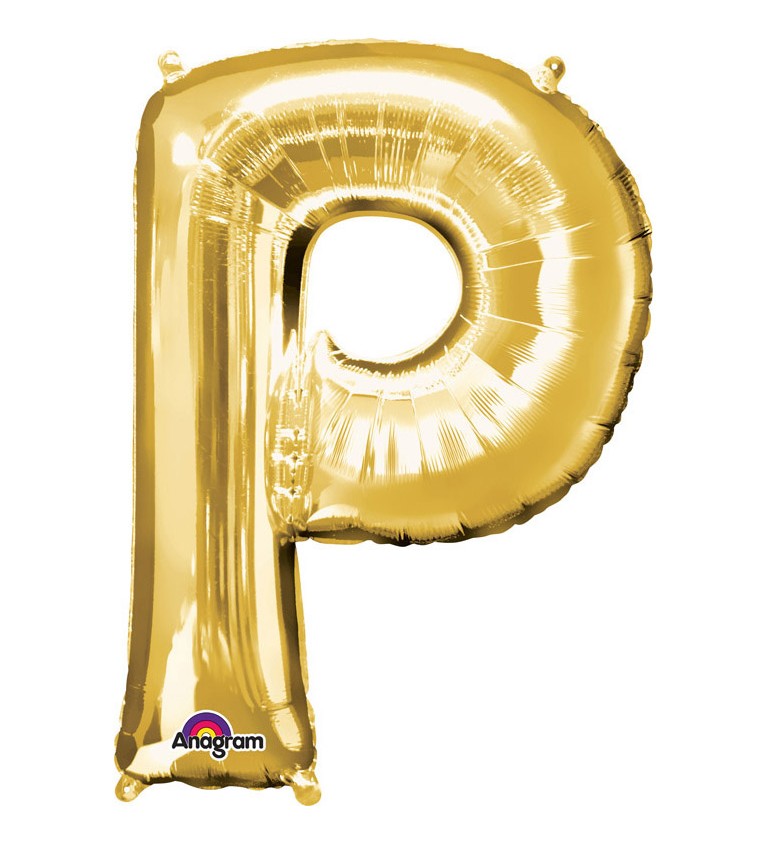 Zlaté nafukovací písmeno P - balónek