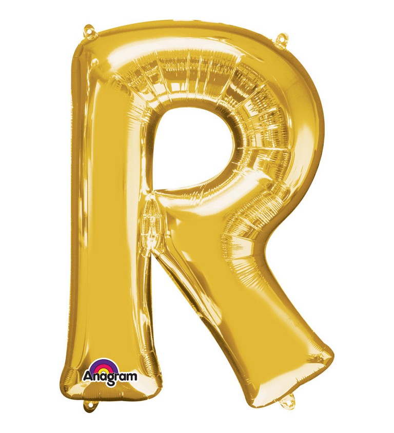 Zlaté nafukovací písmeno R - balónek