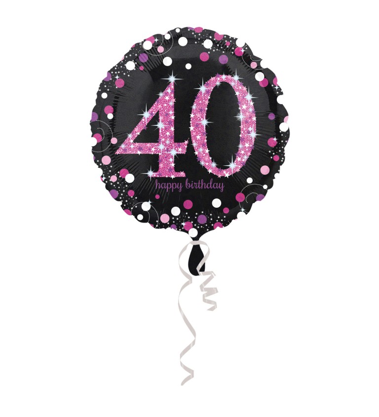 Narozeninový balónek - růžové číslo 40