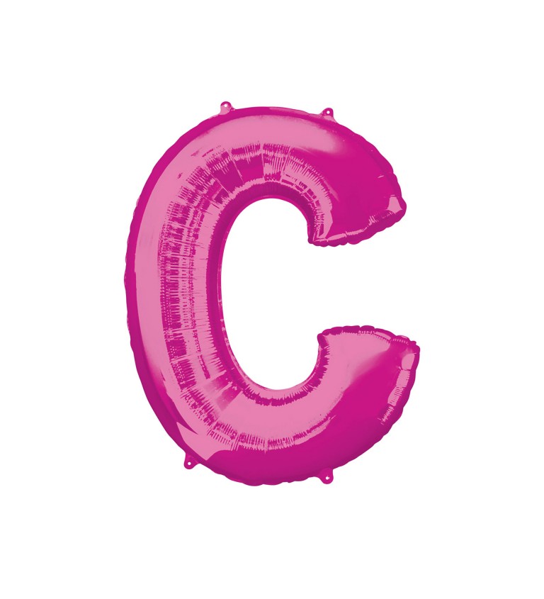 Růžové nafukovací písmeno C - balónek