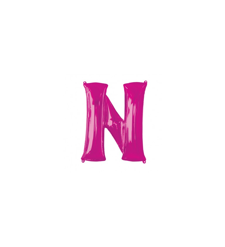 Růžové nafukovací písmeno N - balónek