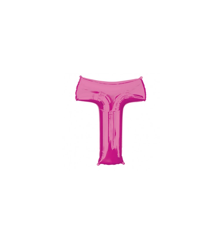Růžové nafukovací písmeno T - balónek