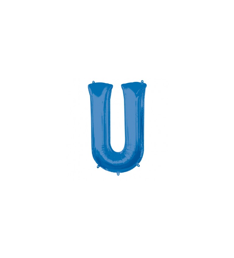 Modré nafukovací písmeno U - balónek