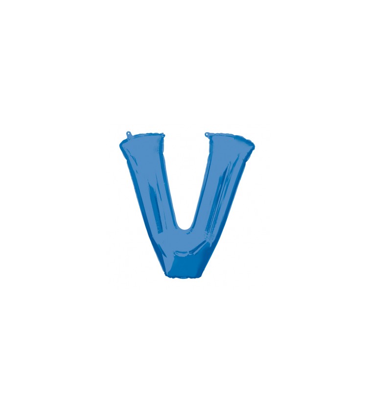 Modré nafukovací písmeno V - balónek