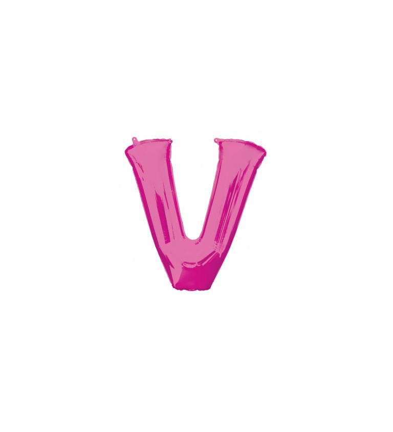 Růžové nafukovací písmeno V - balónek