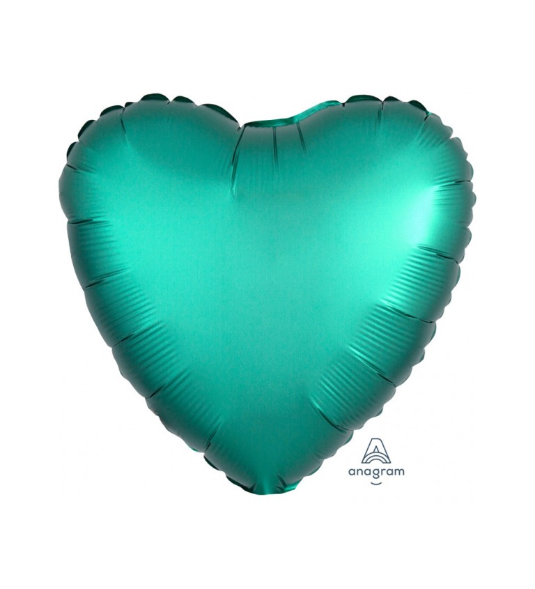 Tyrkysový balónek - fóliové srdce