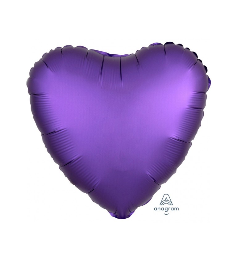 Fialový balónek - fóliové srdce