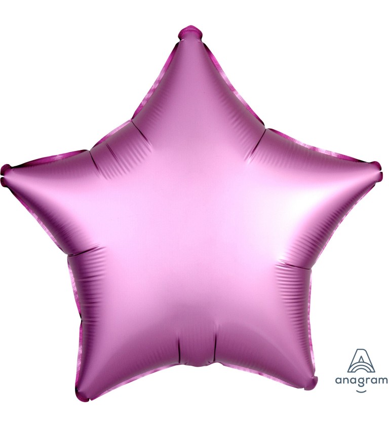 Růžový balónek - fóliová hvězda