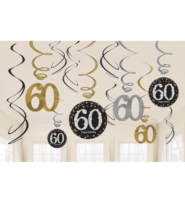 Závěsné spirálky 60. narozeniny