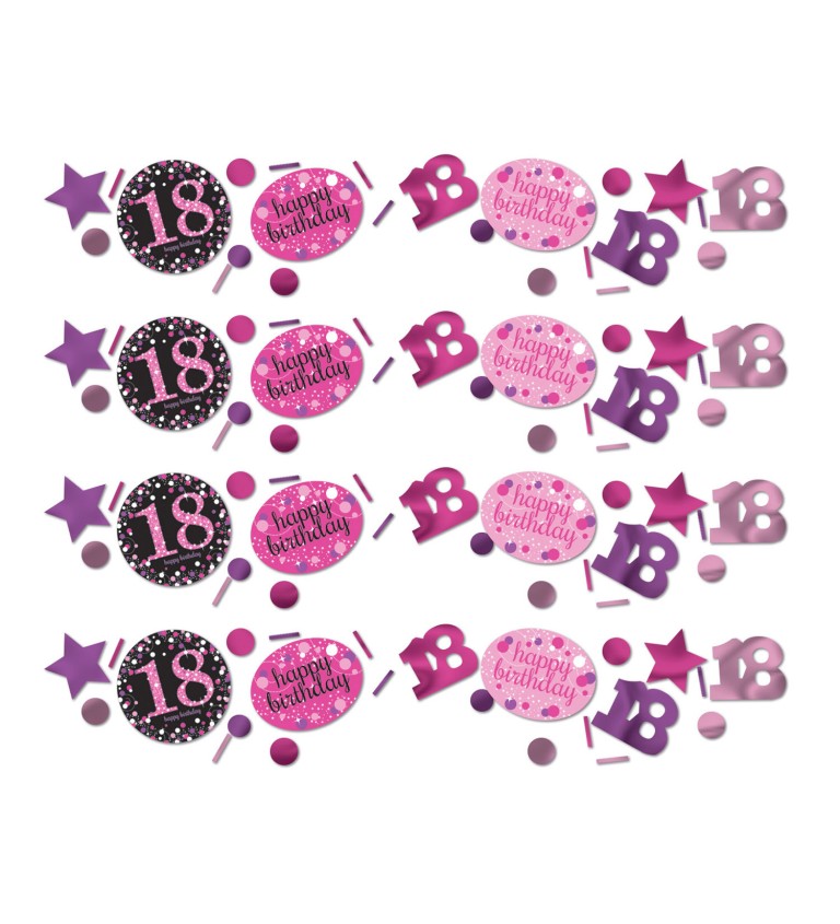 Růžové konfety - 18. narozeniny