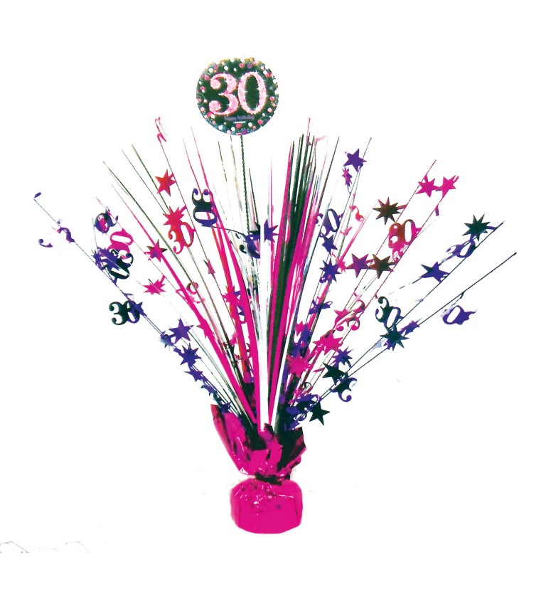 Dekorace na 30. narozeniny - růžová fontánka