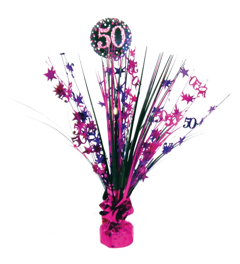 Dekorace na 50. narozeniny - růžová fontánka