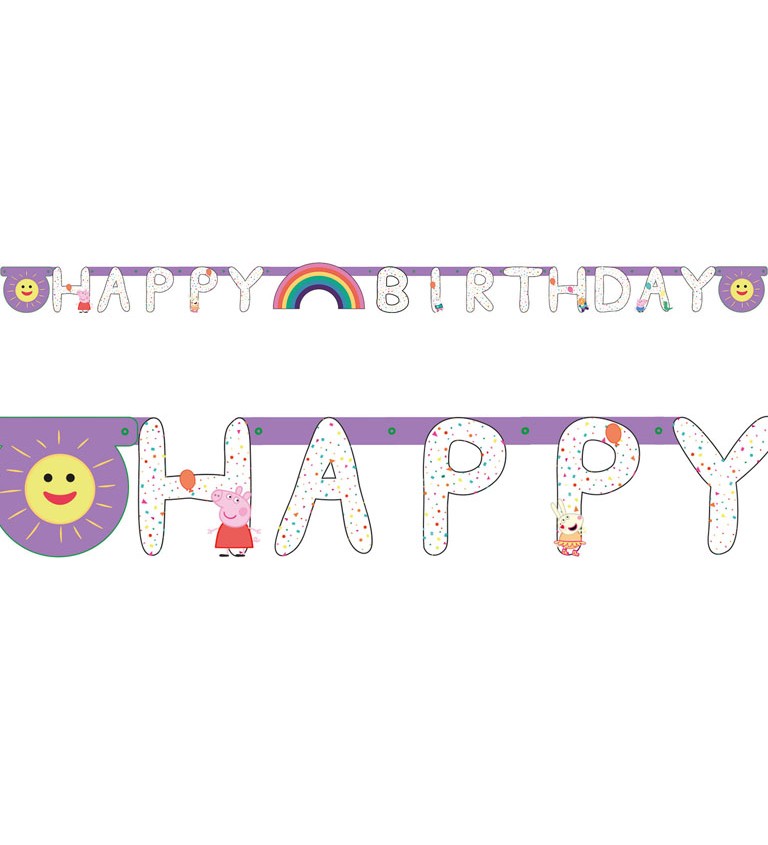 Girlanda prasátko Pepa - Happy Birthday