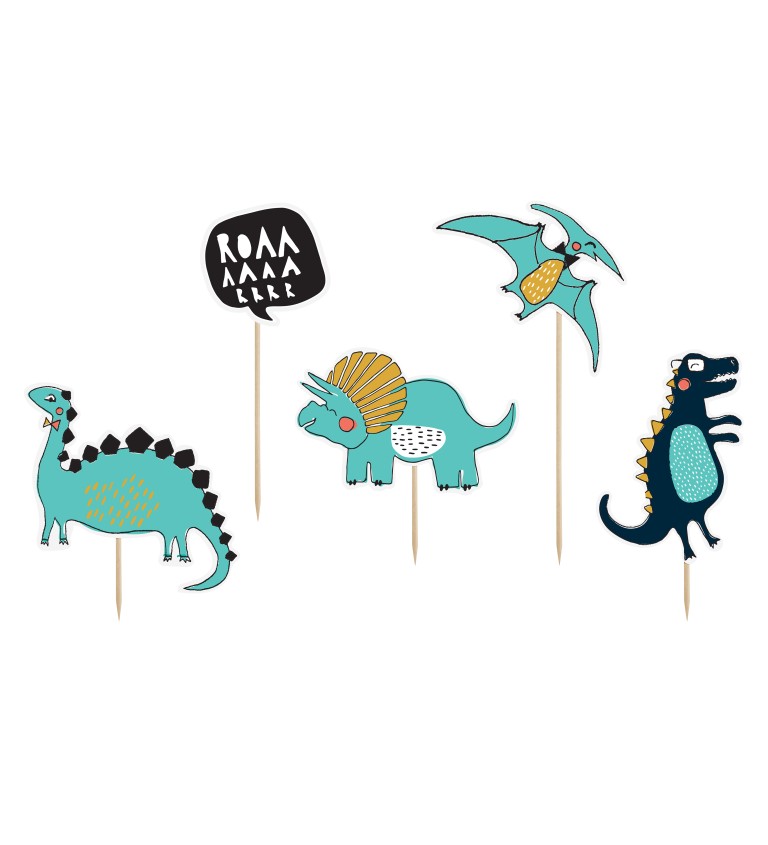 Špejle s dinosaury - cupcake