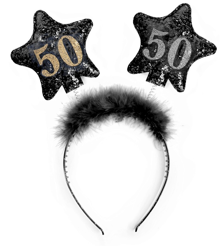 Černá čelenka - hvězdy s čísly 50