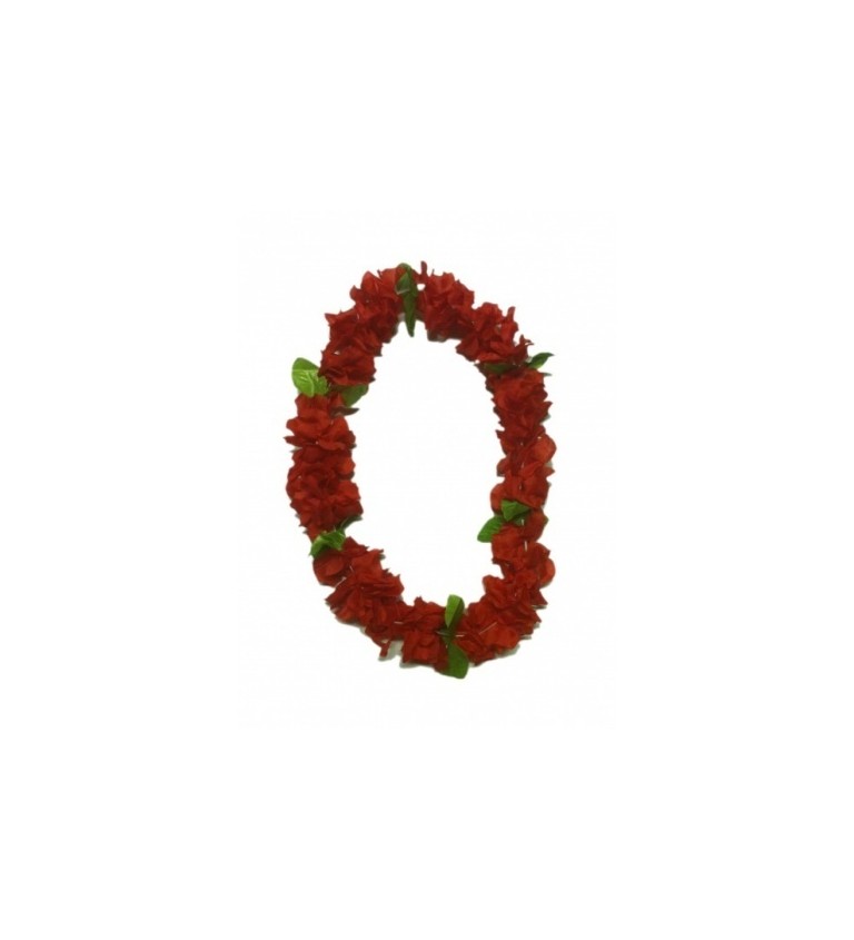 Havajský věnec - červené květiny