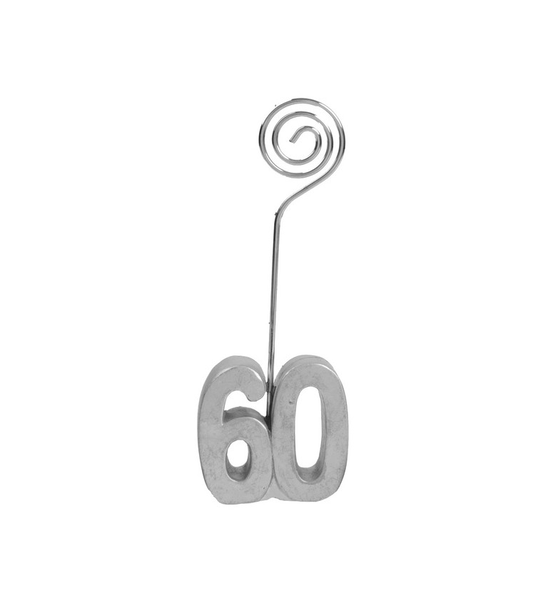 Stříbrný stojánek s číslem 60